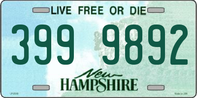 NH license plate 3999892