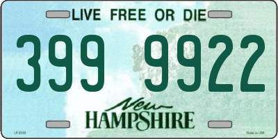 NH license plate 3999922