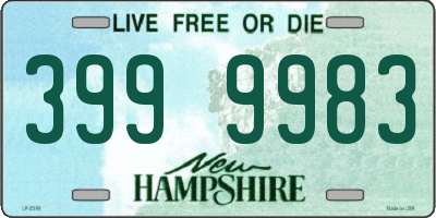 NH license plate 3999983