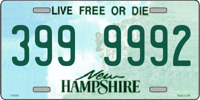 NH license plate 3999992