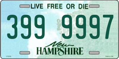 NH license plate 3999997