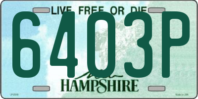 NH license plate 6403P