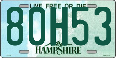 NH license plate 80H53