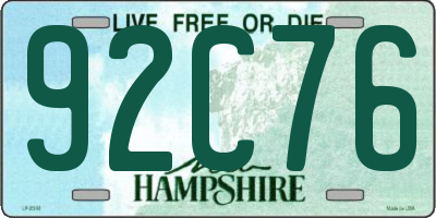 NH license plate 92C76