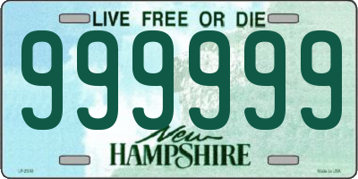 NH license plate 999999