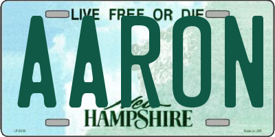 NH license plate AARON