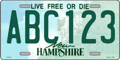 NH license plate ABC123