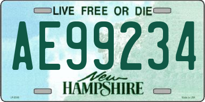 NH license plate AE99234