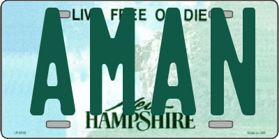 NH license plate AMAN