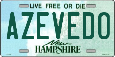 NH license plate AZEVEDO