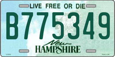 NH license plate B775349