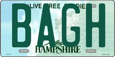 NH license plate BAGH