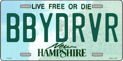 NH license plate BBYDRVR