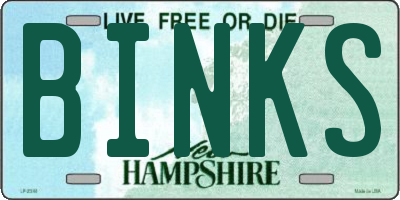 NH license plate BINKS