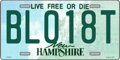 NH license plate BL018T