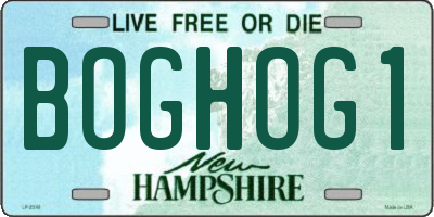 NH license plate BOGHOG1