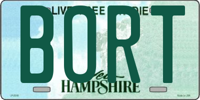 NH license plate BORT