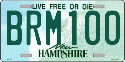 NH license plate BRM100