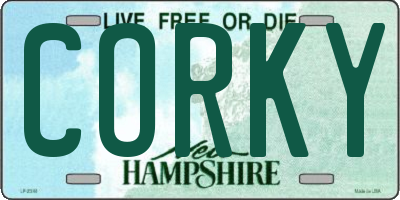 NH license plate CORKY