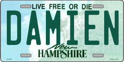 NH license plate DAMIEN