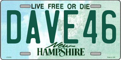 NH license plate DAVE46