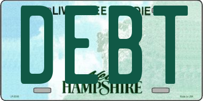 NH license plate DEBT