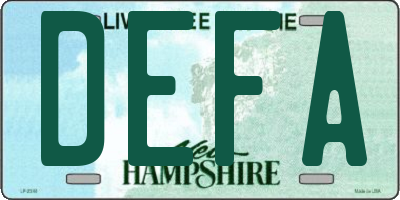 NH license plate DEFA