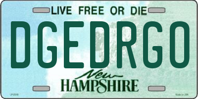 NH license plate DGEDRGO