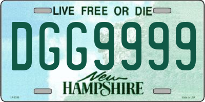 NH license plate DGG9999