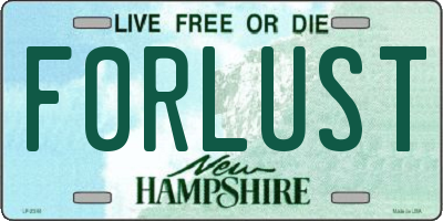 NH license plate F0RLUST