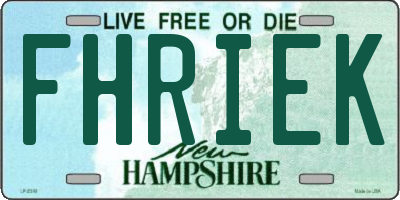 NH license plate FHRIEK