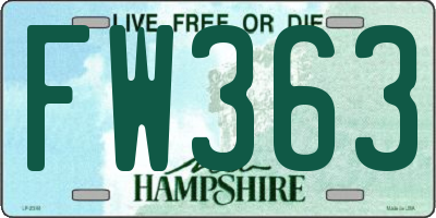 NH license plate FW363