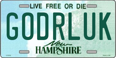 NH license plate GODRLUK