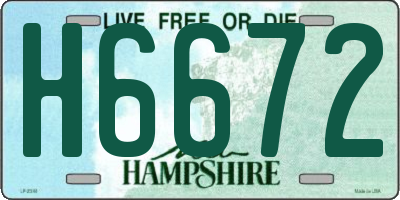 NH license plate H6672