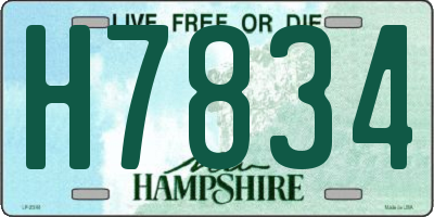 NH license plate H7834