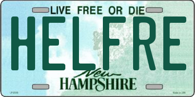 NH license plate HELFRE