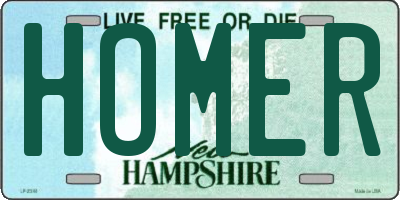 NH license plate HOMER