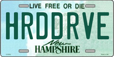 NH license plate HRDDRVE