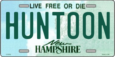 NH license plate HUNTOON