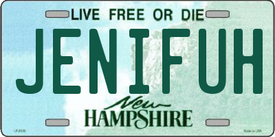 NH license plate JENIFUH