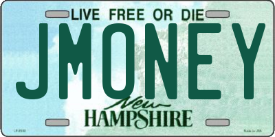 NH license plate JMONEY