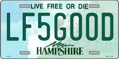 NH license plate LF5GOOD