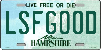 NH license plate LSFGOOD