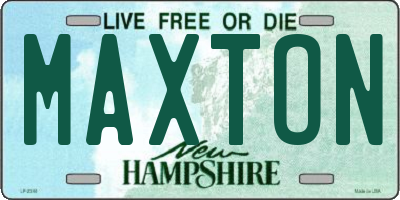 NH license plate MAXTON