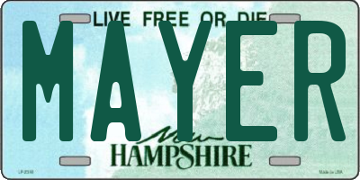 NH license plate MAYER