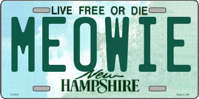 NH license plate MEOWIE