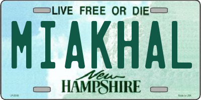 NH license plate MIAKHAL