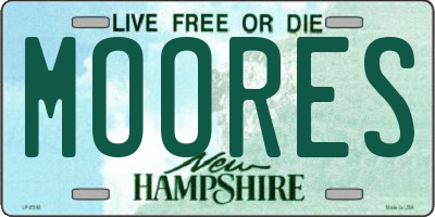 NH license plate MOORES