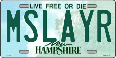 NH license plate MSLAYR