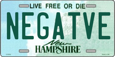 NH license plate NEGATVE